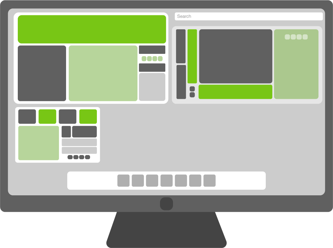 Mockup of a monitor - illustration for website design.